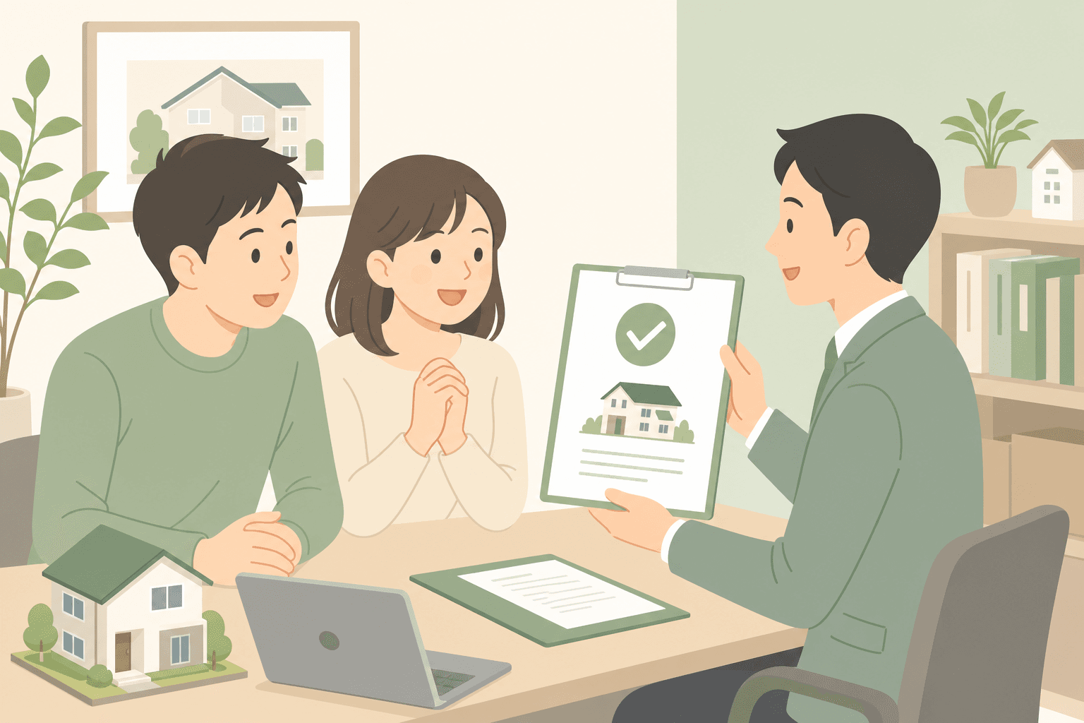 住宅ローン仮審査の相談イラスト